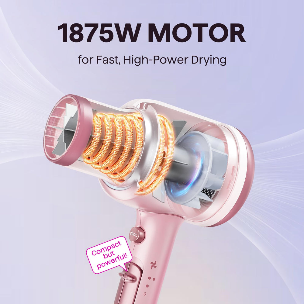 Wavytalk hair dryer concentrated nozzle provides precise airflow for targeted styling.