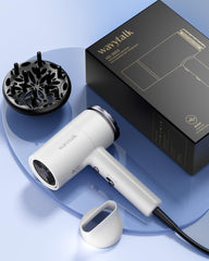 Wavytalk hair dryer with concentrator nozzle enables precise airflow and smooth finishes.
