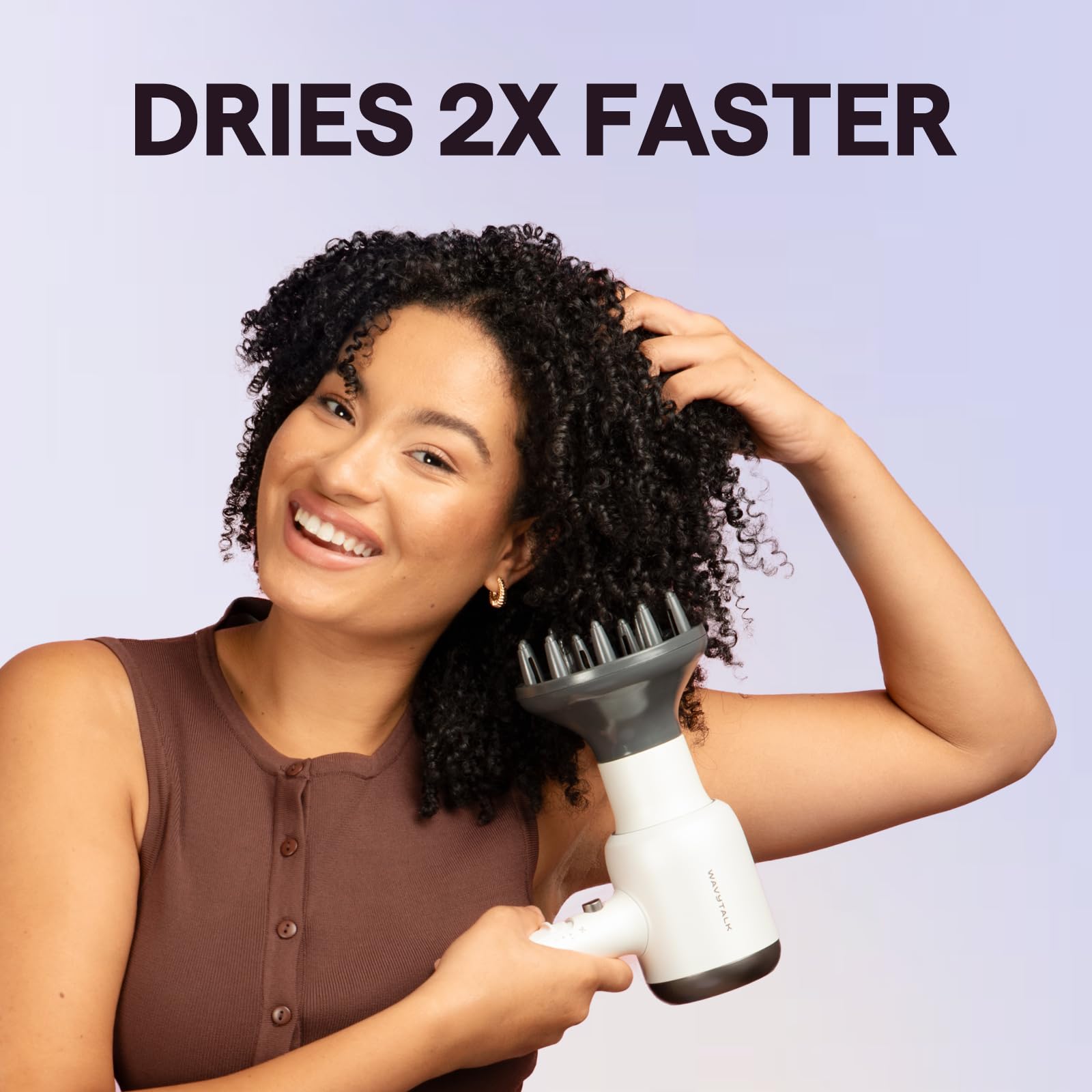 Wavytalk diffuser attachment shaping natural curls with reduced frizz