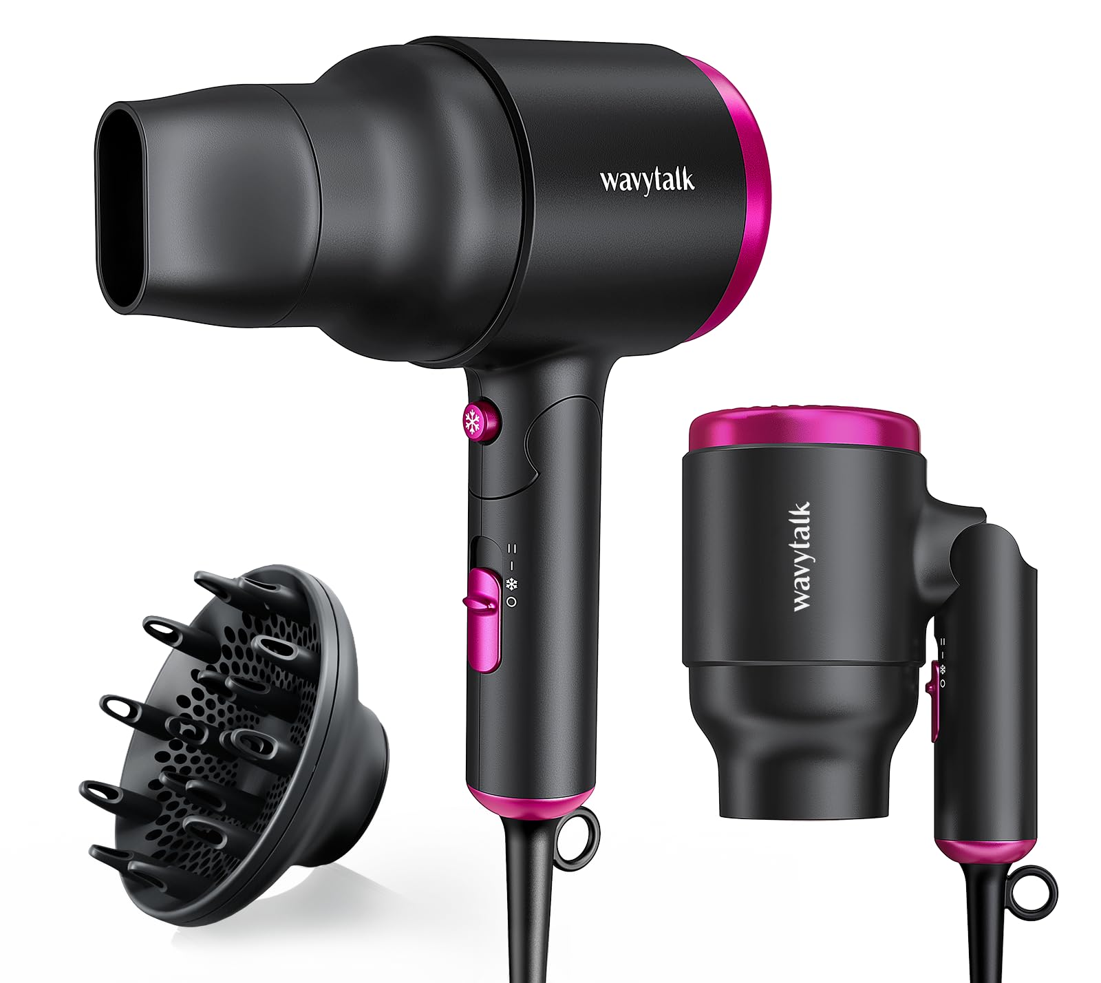 Wavytalk hair dryer foldable compact handheld for travel-ready styling and space saving
