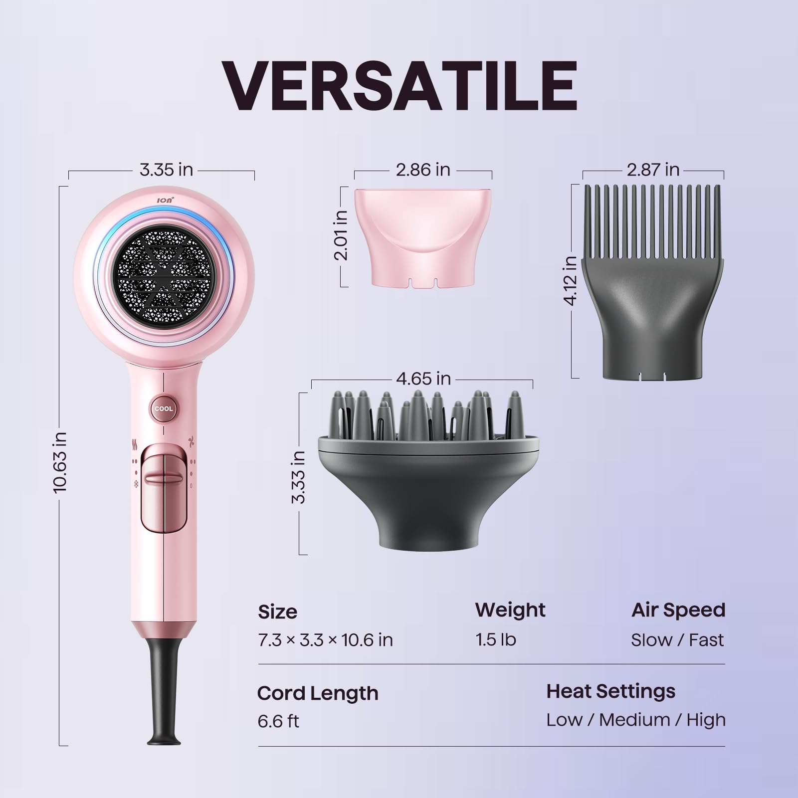 Wavytalk hair dryer quiet design supports relaxed, low-noise drying sessions.