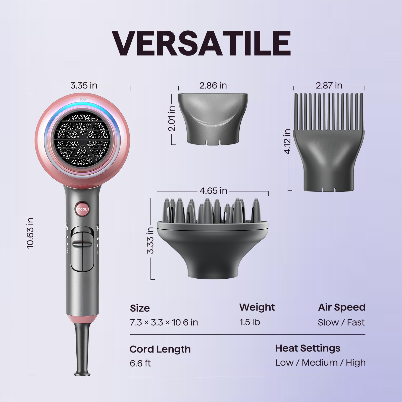 Wavytalk hair dryer rose gold results: silky, glossy finish