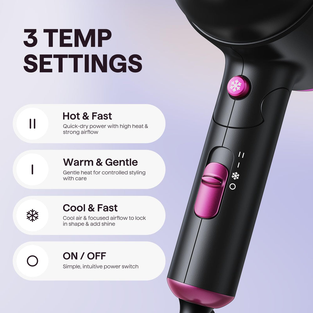 Wavytalk hair dryer travel-friendly foldable design ensures on-the-go styling without bulk