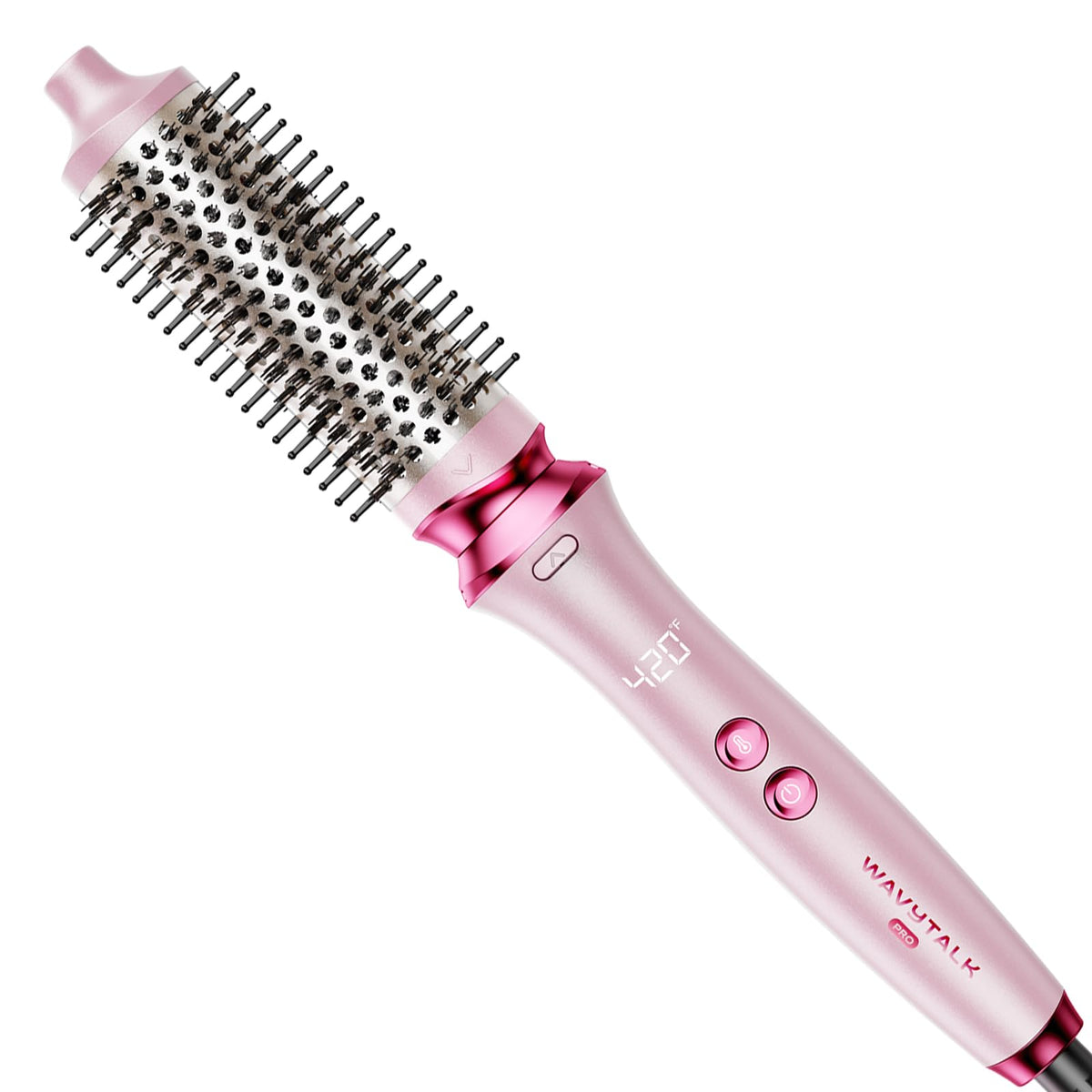 Wavytalk Heatwave Pro front view shows pink design for a smooth blowout
