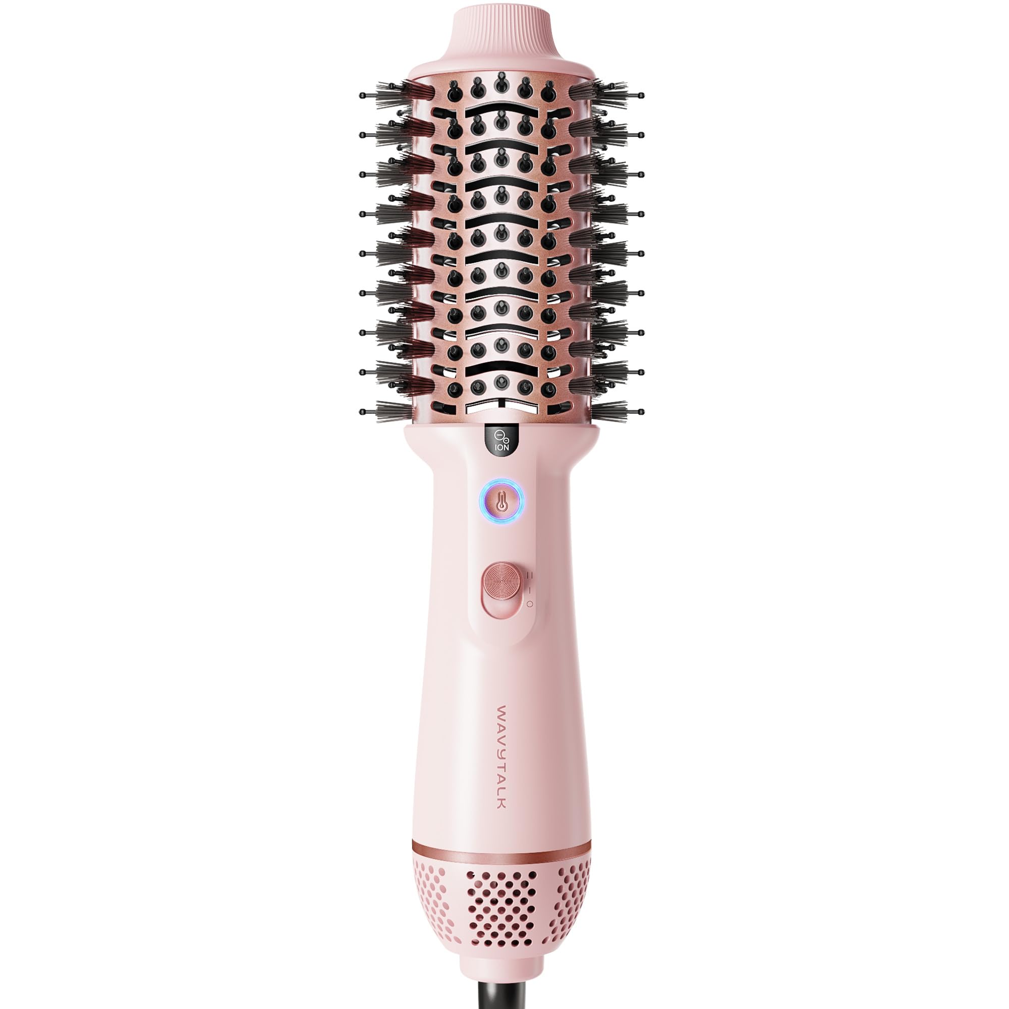 Wavytalk jet brush worldwide voltage enables travel styling on the go.