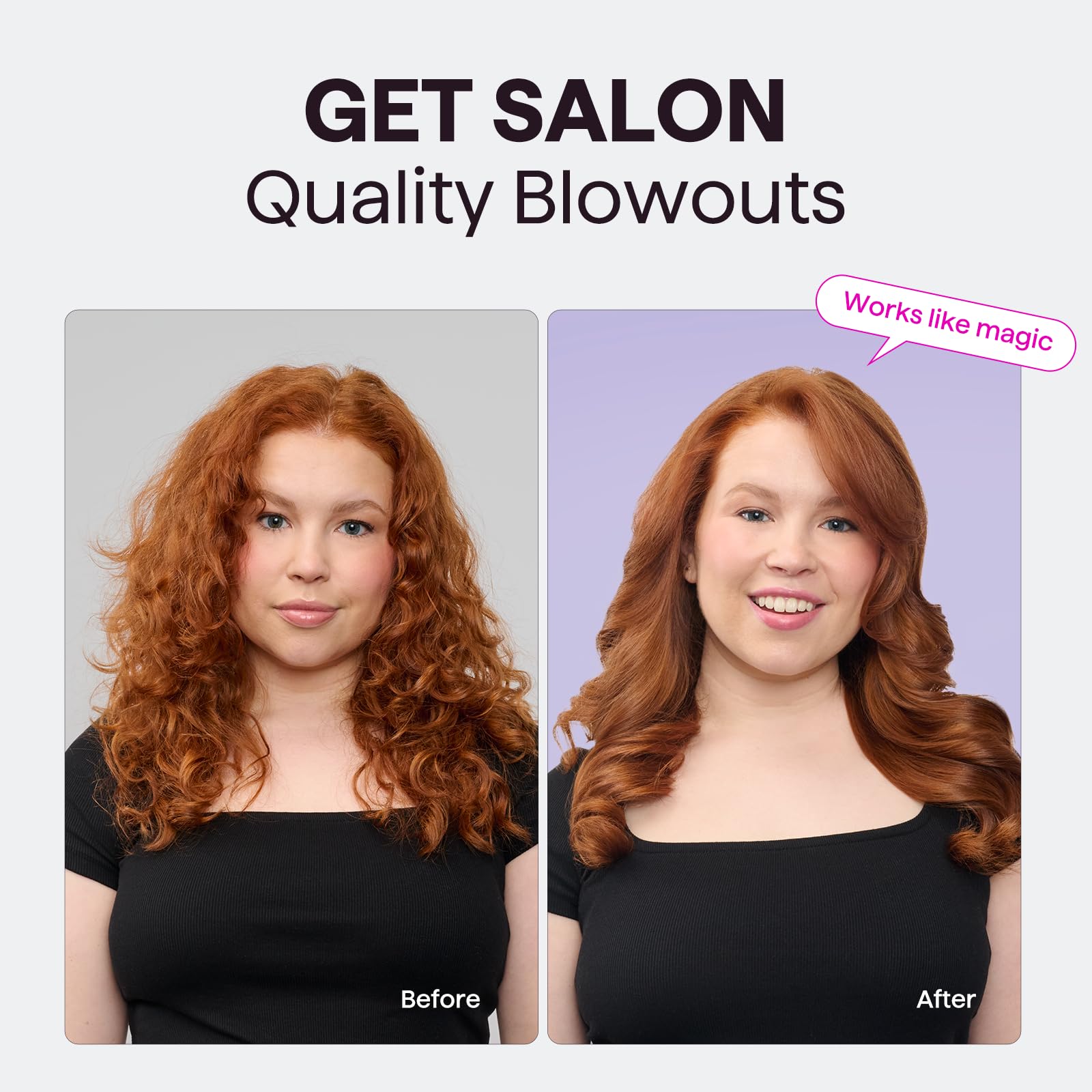 Wavytalk lifestyle blowout result showcases natural, voluminous hair at home.