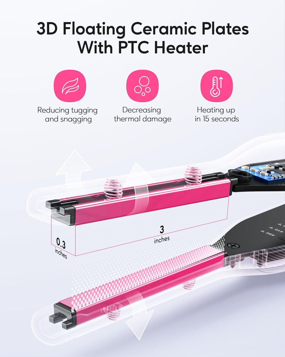 Wavytalk mini flat iron hands-on use demonstrates easy maneuvering for bangs and edges.