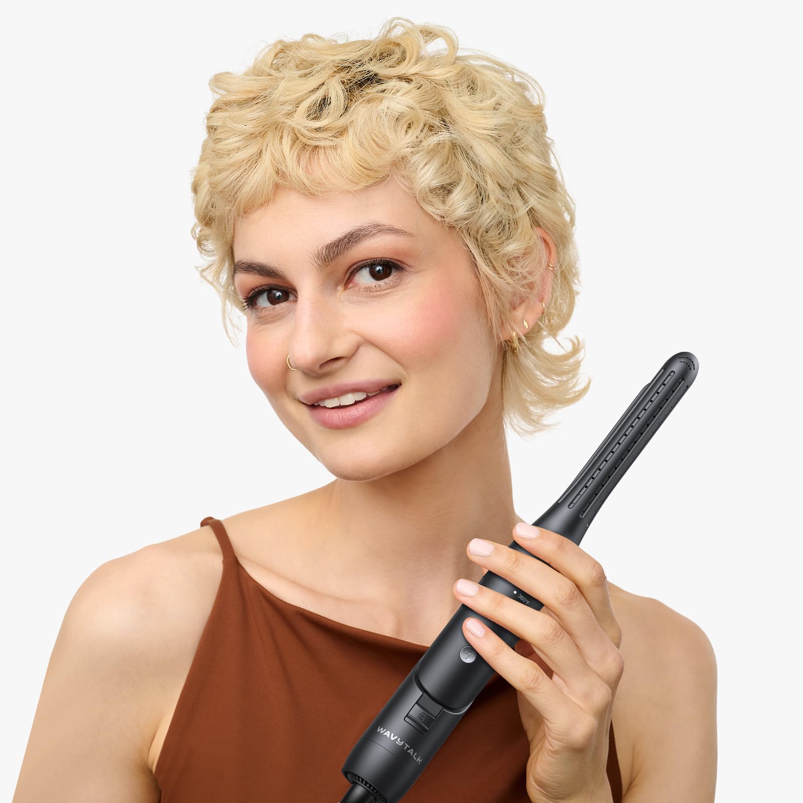 Wavytalk pencil flat iron edge styling for pixie cuts and fringes.
