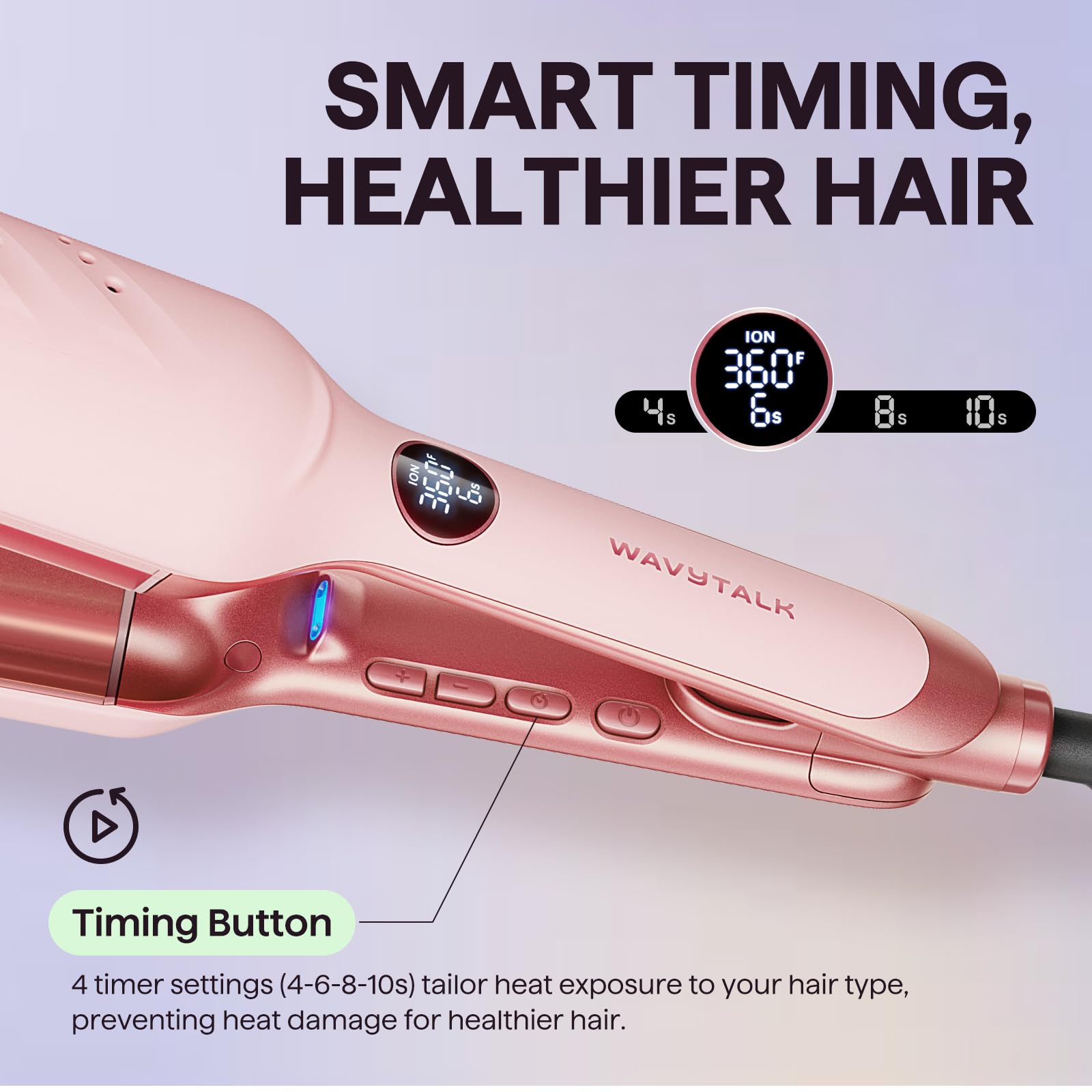 Wavytalk Power Wave eight temperature settings for versatile heat control.
