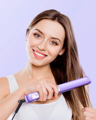 Wavytalk Pro flat iron round edges photo demonstrates easy straightening and curling versatility.