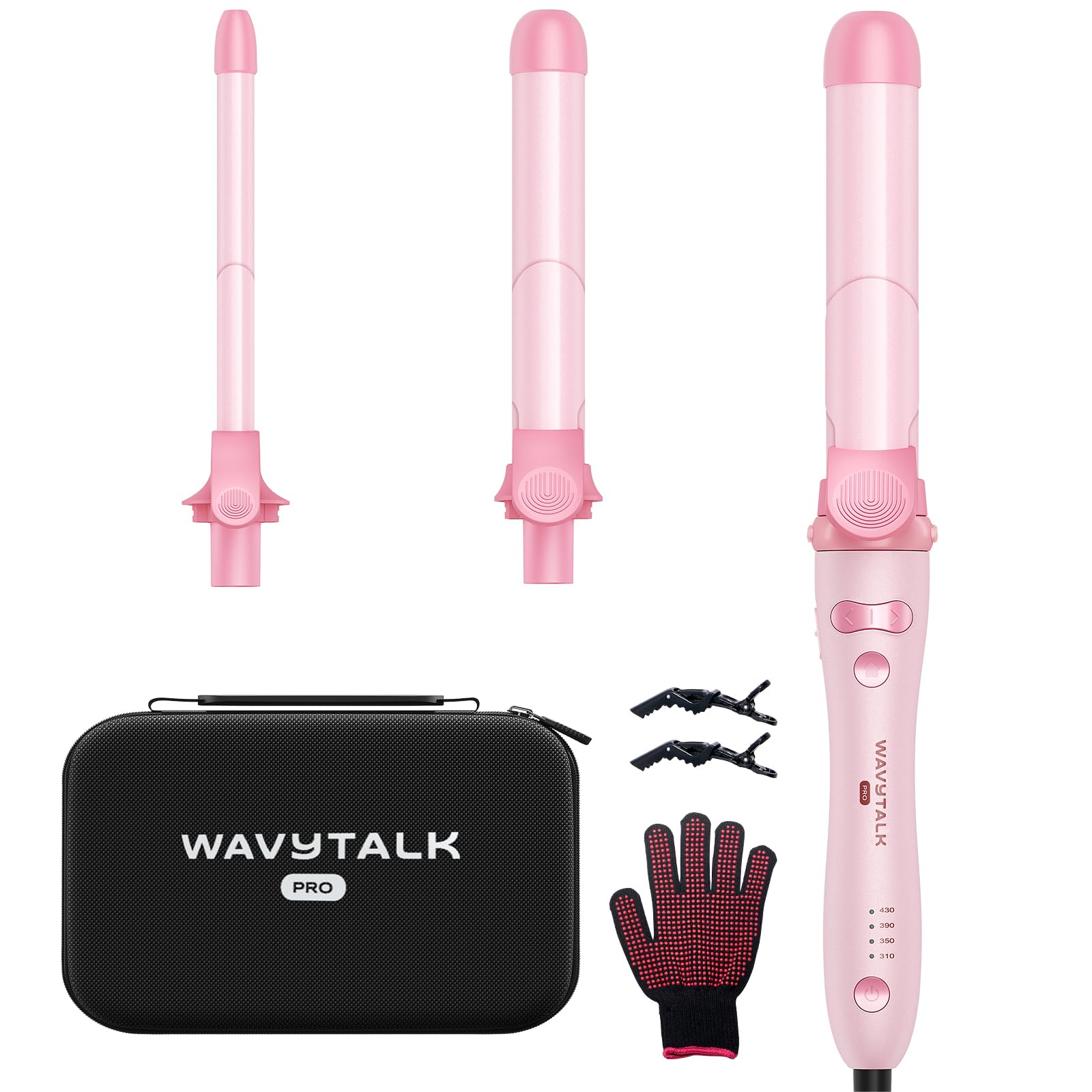 Wavytalk rotating curling iron 0.5-inch barrel for tight, voluminous spirals and root lift.