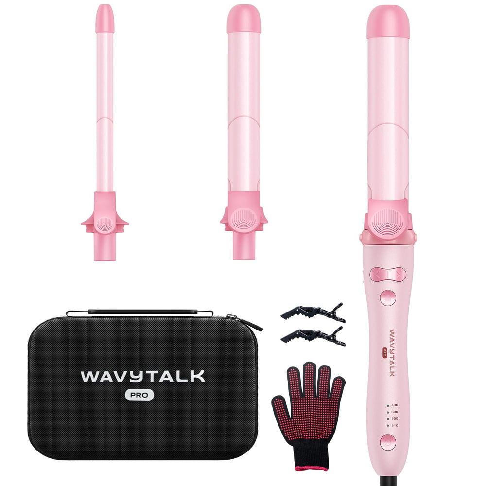 Wavytalk rotating curling iron 0.5-inch barrel for tight, voluminous spirals and root lift.