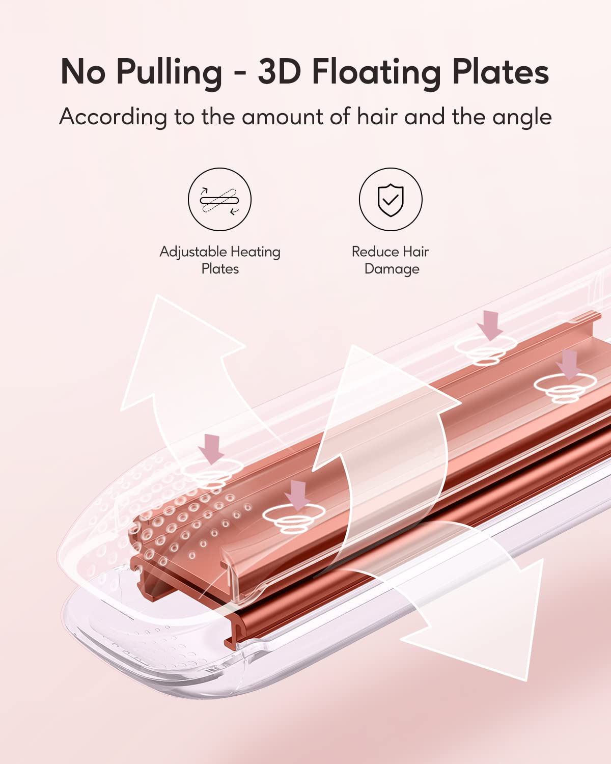 Wavytalk Salon Flat Iron Rose Gold compact storage with safety lock