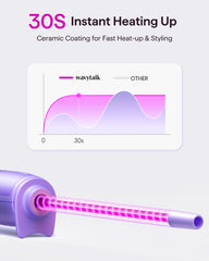 Wavytalk purple-handled curling iron with temperature display for precise styling