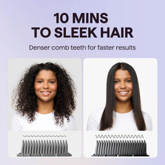 Wavytalk hair straightener brush 3D teeth closeup shows snag-free design for smoother results.