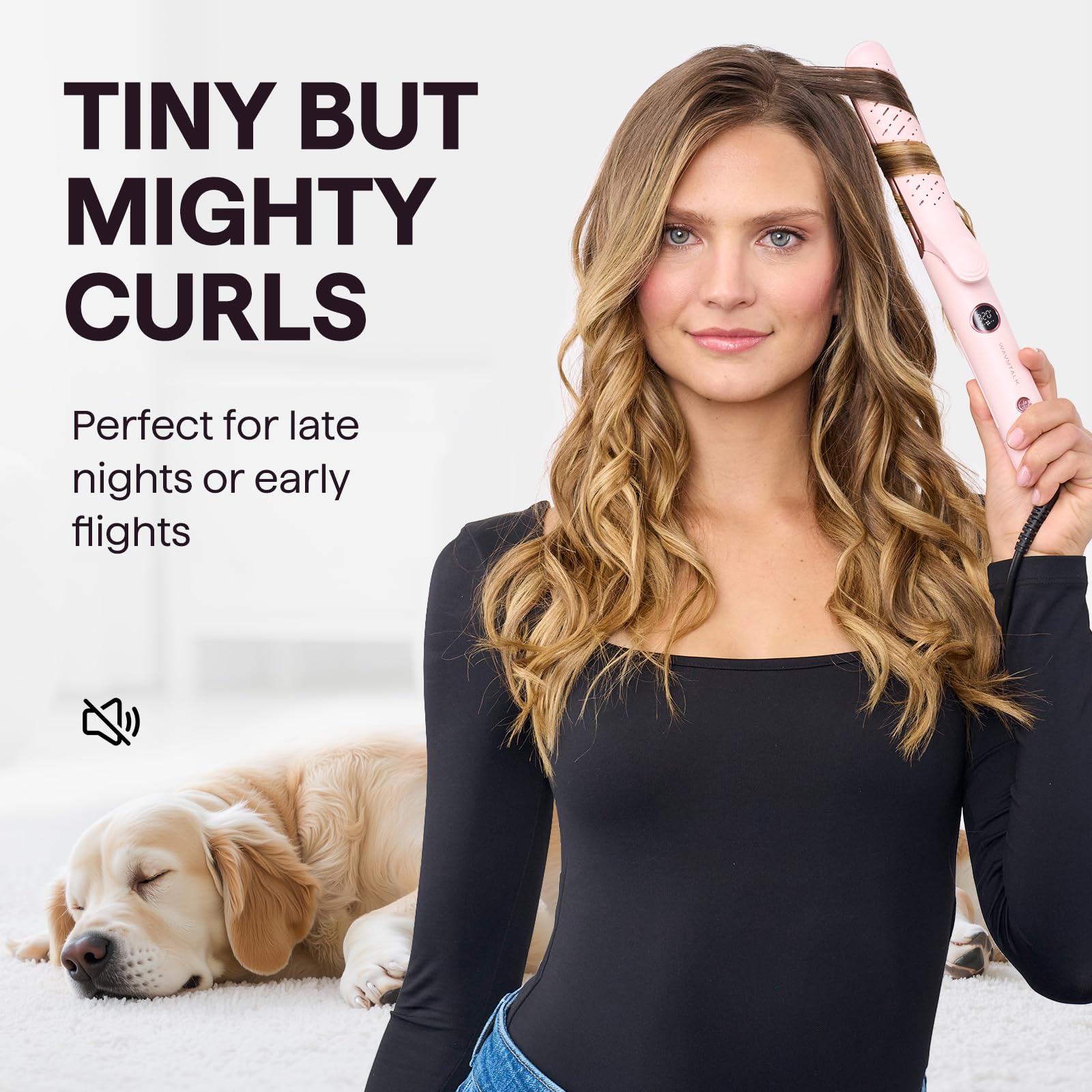 Wavytalk styling session closeup demonstrates sleek results with 360° airflow.