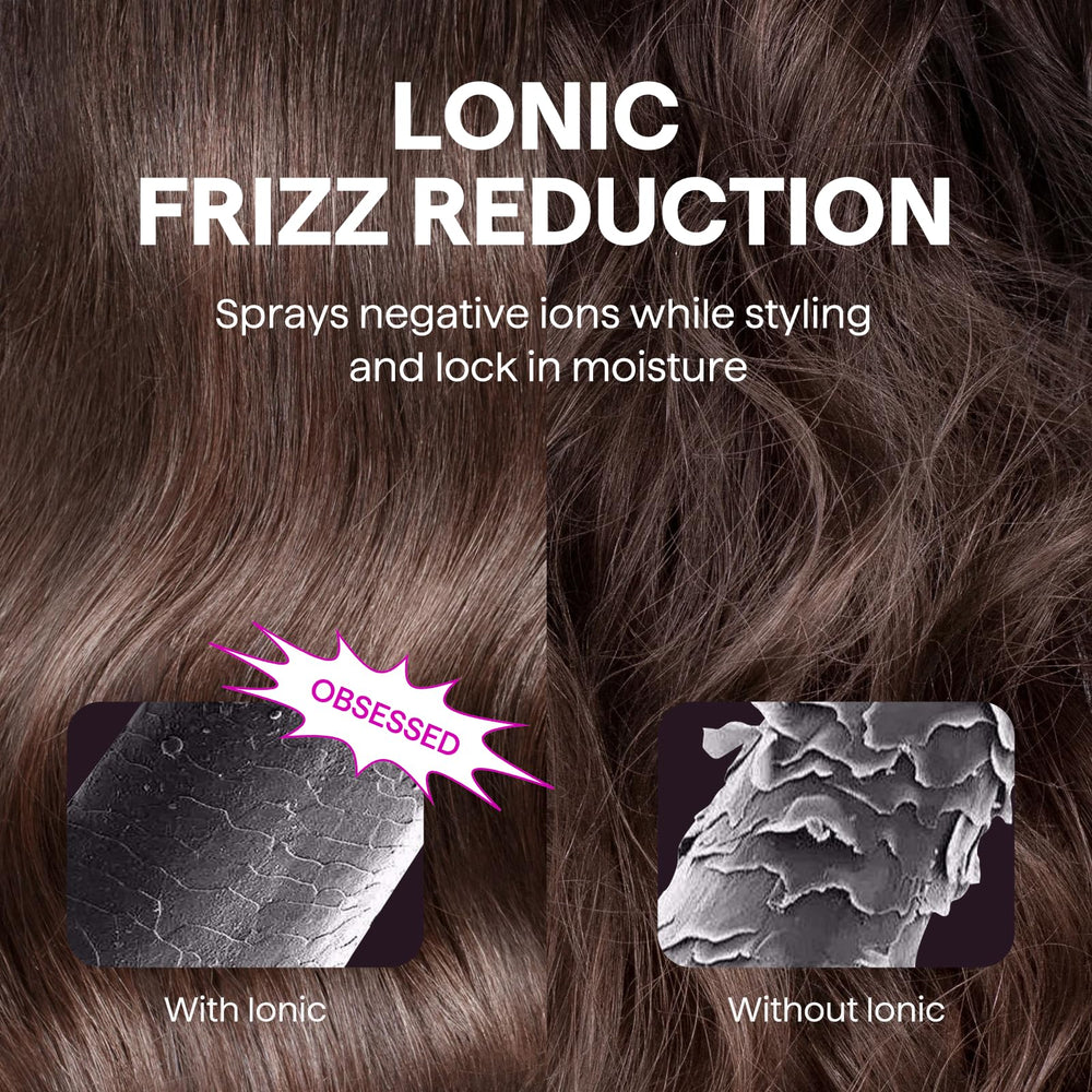 Wavytalk Thermal Brush in action curls and detangles with one pass.