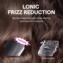 Wavytalk Thermal Brush in action curls and detangles with one pass.