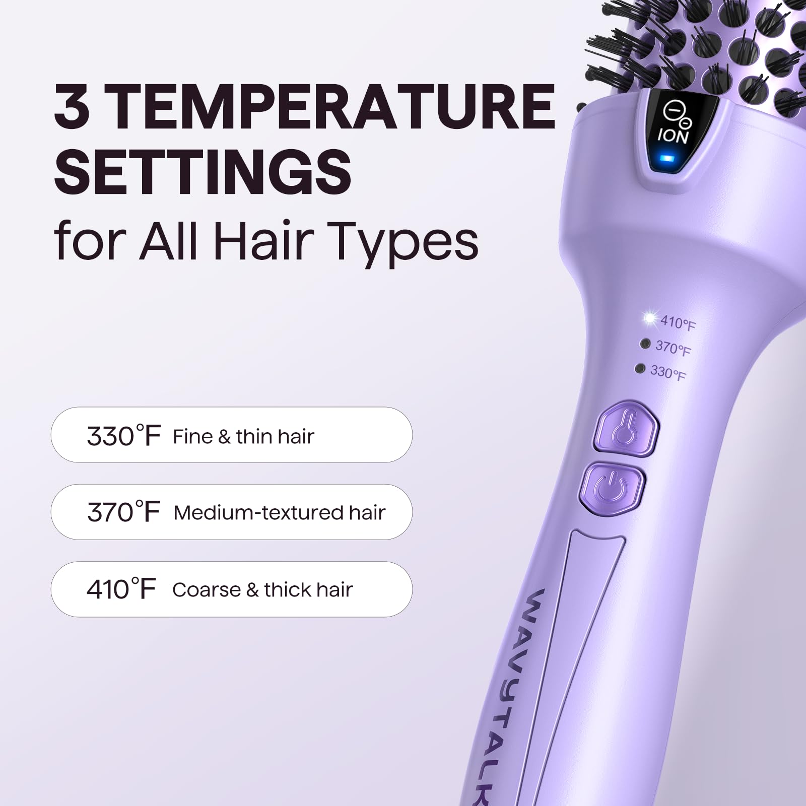 Wavytalk Lavender Purple Thermal Brush adds shine while styling on-the-go.