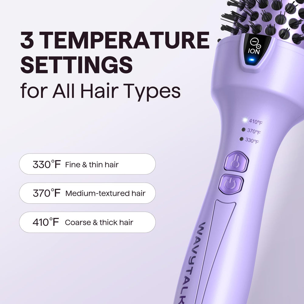 Wavytalk Lavender Purple Thermal Brush adds shine while styling on-the-go.