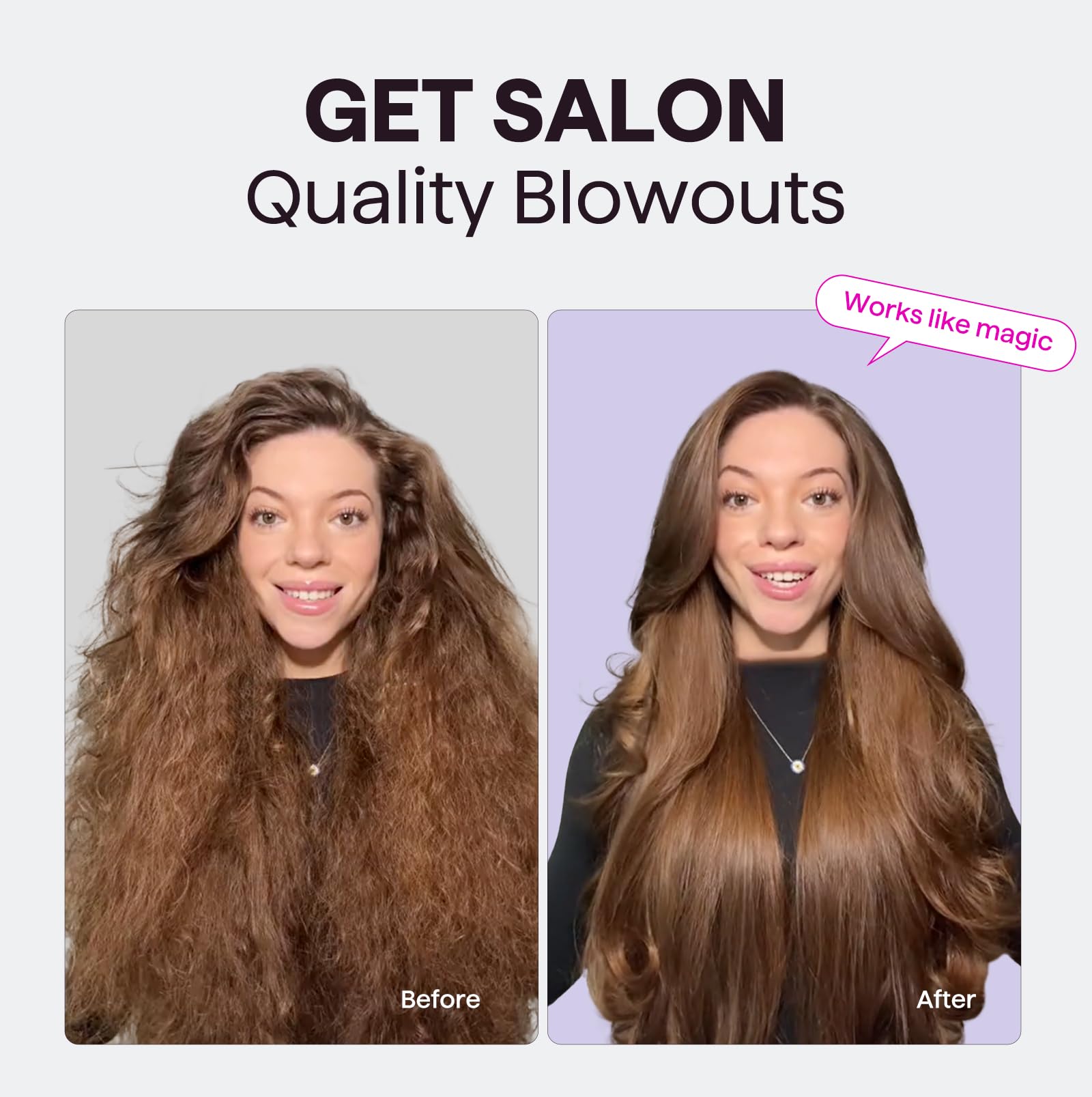 Wavytalk Thermal Brush in millennial pink showcasing a chic, portable styling tool.