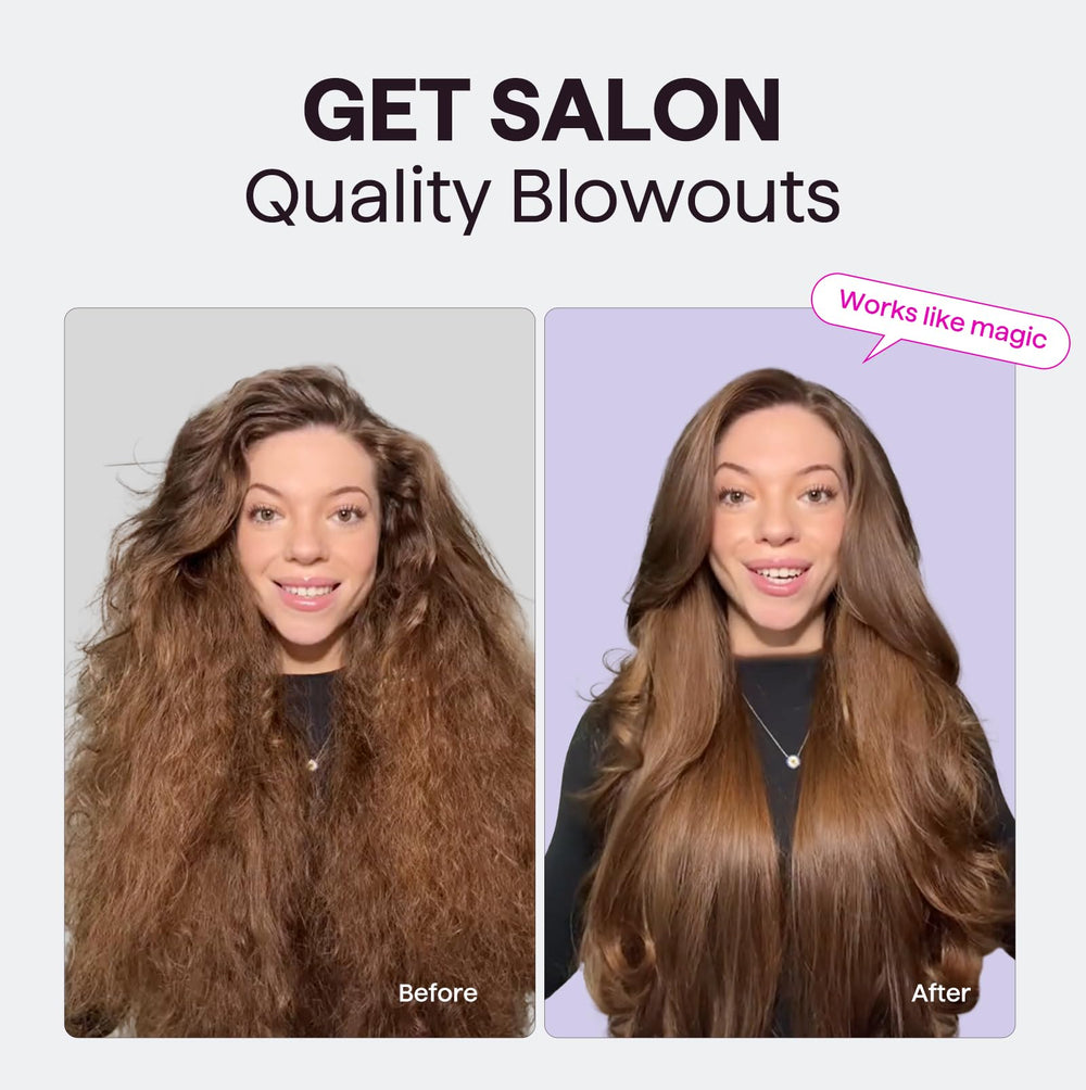 Wavytalk Thermal Brush in millennial pink showcasing a chic, portable styling tool.