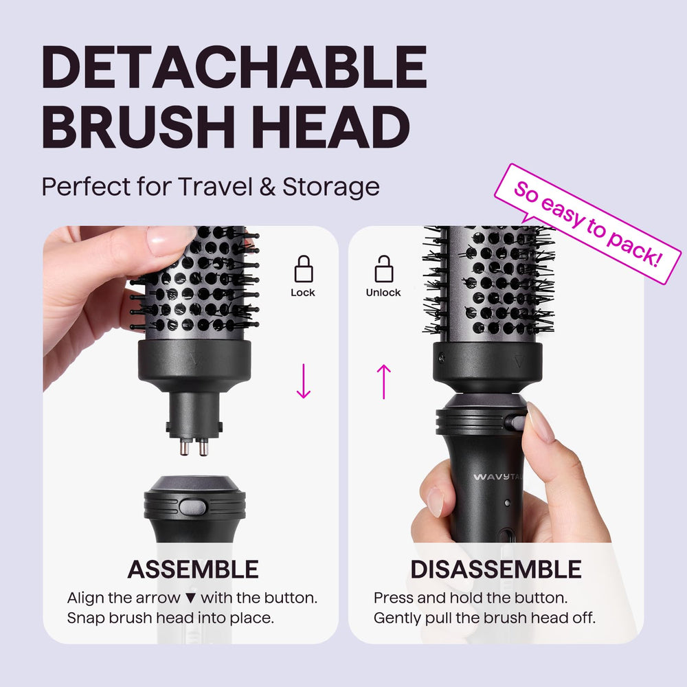 Wavytalk Thermal Brush temperature settings demonstrating hair type customization