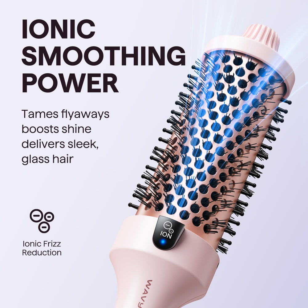 Wavytalk thermal brush tourmaline-ceramic-barrel delivers even heat for voluminous curls.