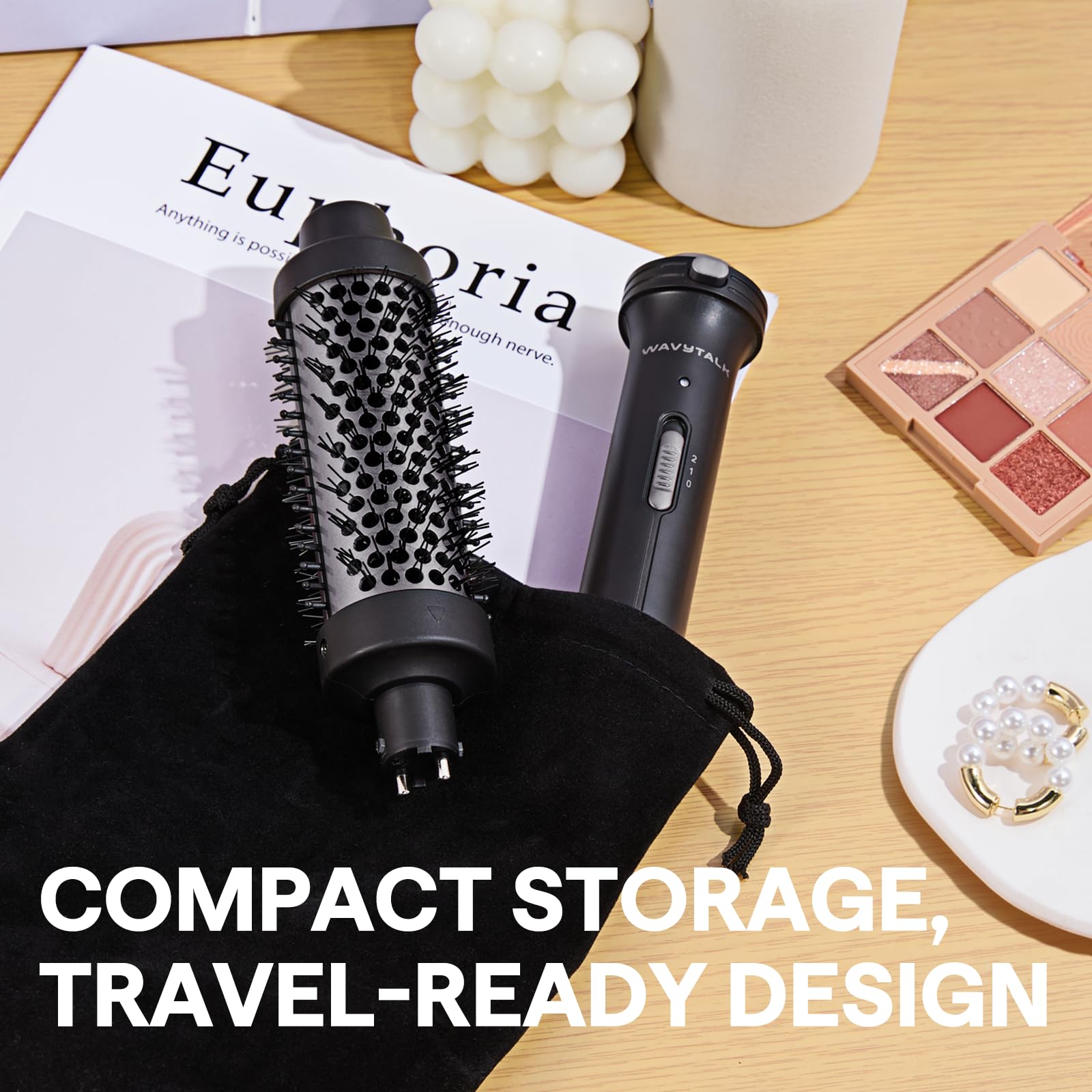 Wavytalk Thermal Brush velvet pouch included for travel storage