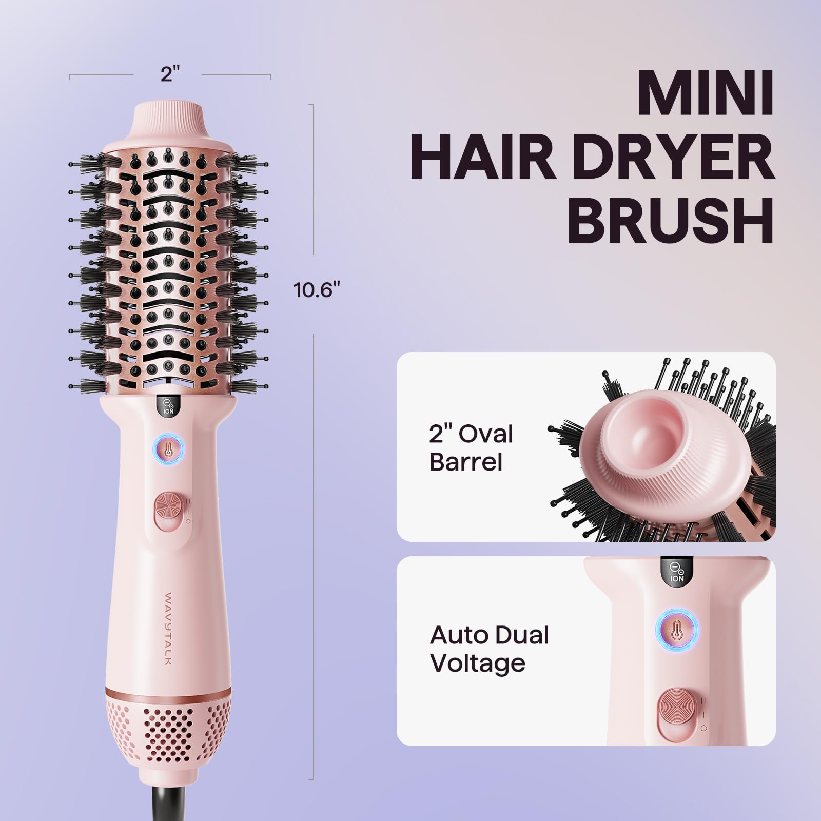 Wavytalk three-heat-two-speed settings customize styling for every hair type.