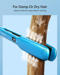 Wavytalk titanium plates closeup for durable, smooth glide on frizz-prone hair