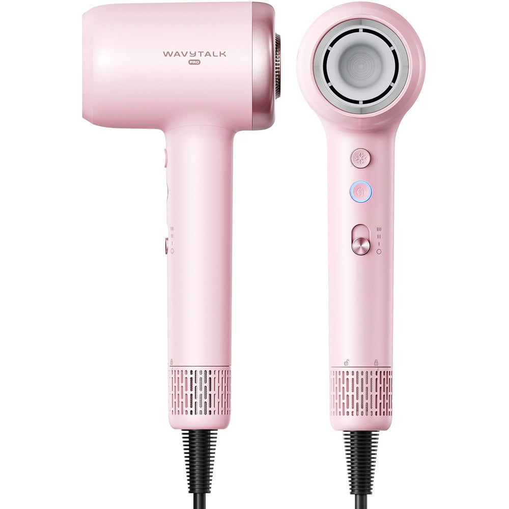 Wavytalk Turblow Pro hair dryer front view highlights compact, lightweight design for easy styling