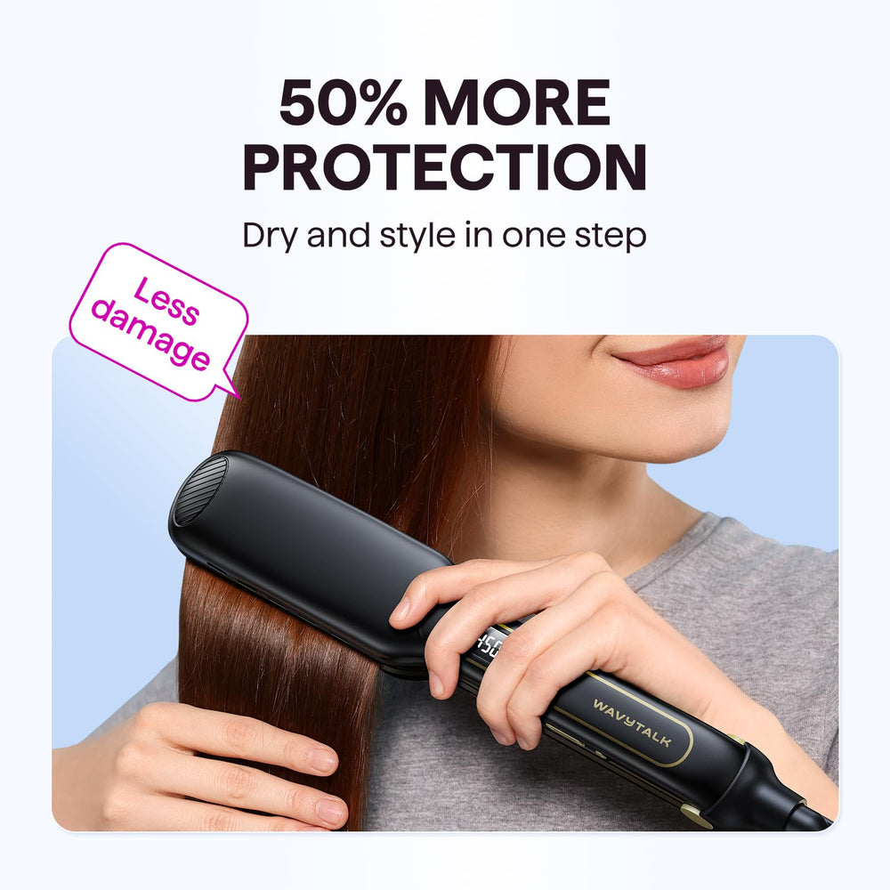 Wavytalk vent-hole technology demonstrates airflow for damp hair styling