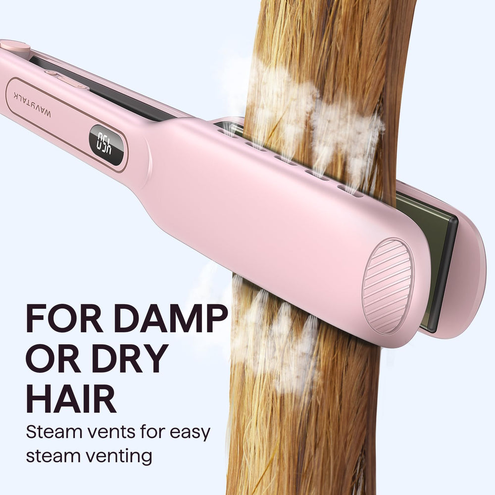 Wavytalk Wet to Straight used on damp hair for safe drying and straightening