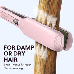 Wavytalk Wet to Straight used on damp hair for safe drying and straightening