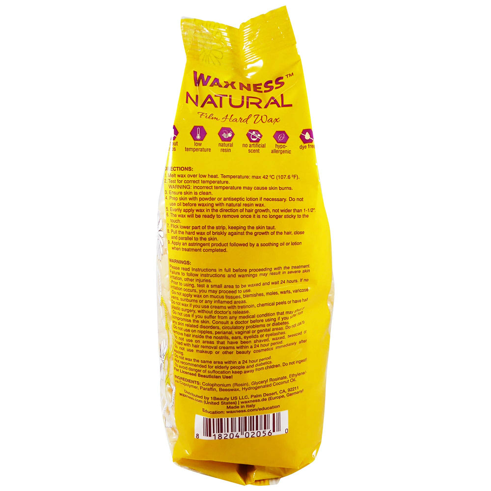 Wax Necessities hard wax beads natural translucent wax enables comfortable sessions.