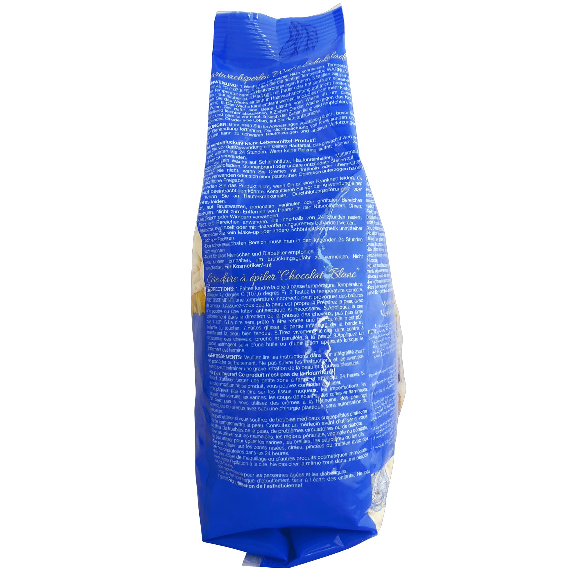 Hardening wax forms a film for gentle, strip-free removal.