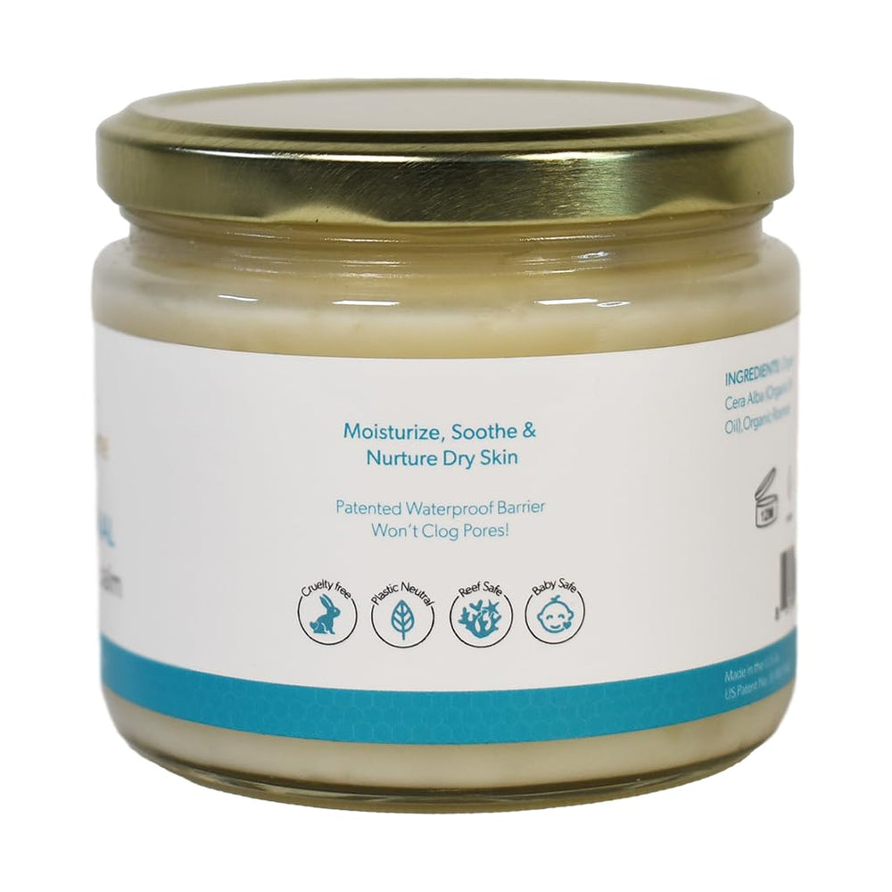 Waxelene Original Aerated Balm large jar open showing creamy formula ready to apply.