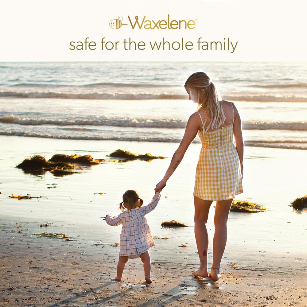 Waxelene Original Lip Tube packaging travel-size communicates petroleum-free hypoallergenic care.