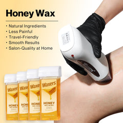 Waxers roll-on wax kit cartridges with honey wax for gentle hair removal