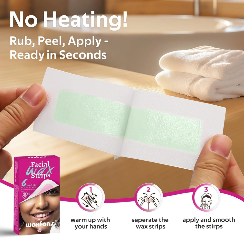 Waxfans chin wax strips remove stubborn hairs for a refined finish.
