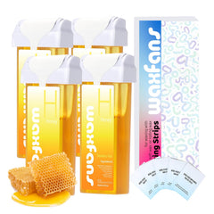Waxfans roll-on wax refill honey pack demonstrates convenient, mess-free application for smooth skin.