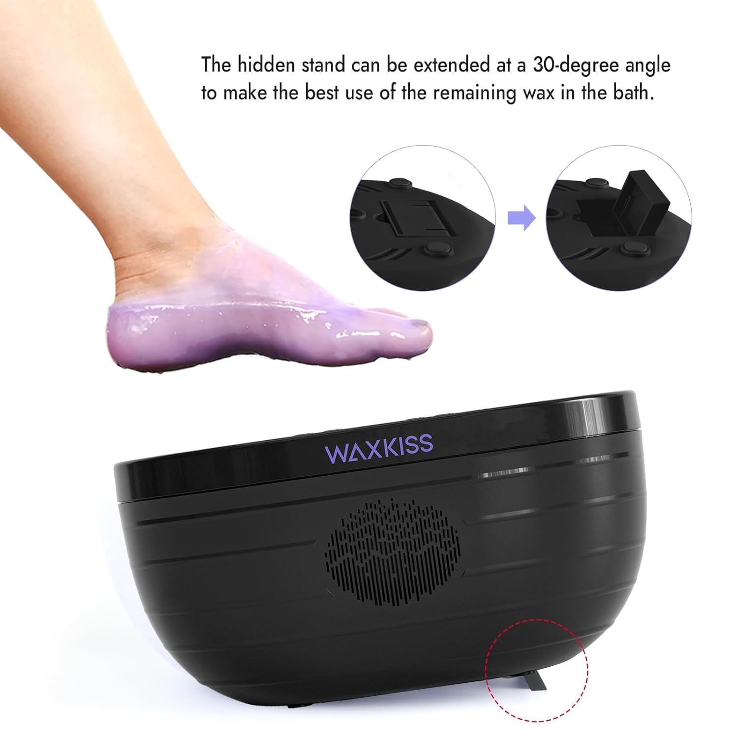 Waxkiss at-home spa setup invites easy use after melting wax for hand care.