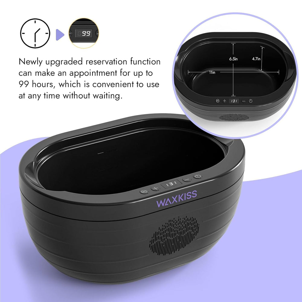Waxkiss digital control panel ensures precise temperature for comfortable wax sessions.