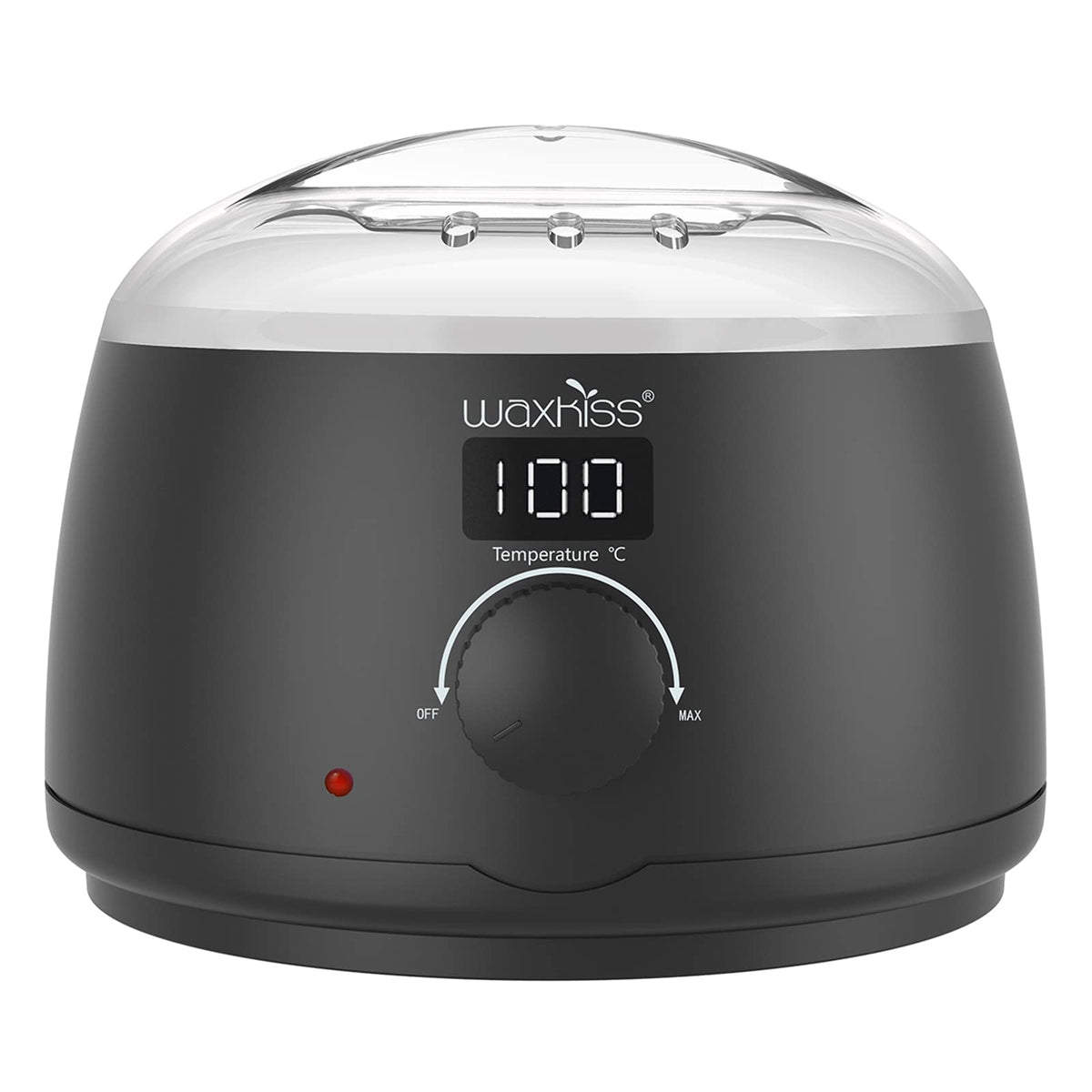waxkiss digital wax warmer with see-through lid displaying melt progress for precise control