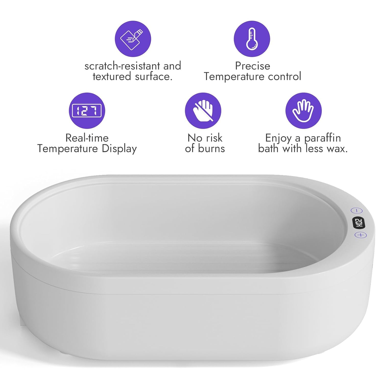 Waxkiss NTC temperature control ensures consistent warmth without overheating during use.
