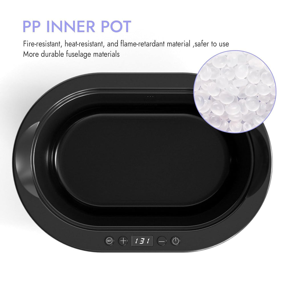 Waxkiss PP inner pot safety feature demonstrates durable, flame-retardant design.