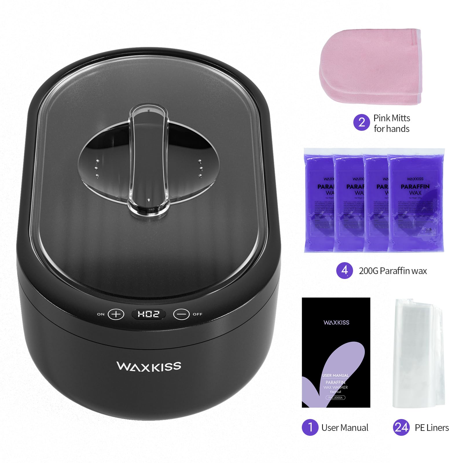 waxkiss reservation heating mode for scheduled paraffin sessions.