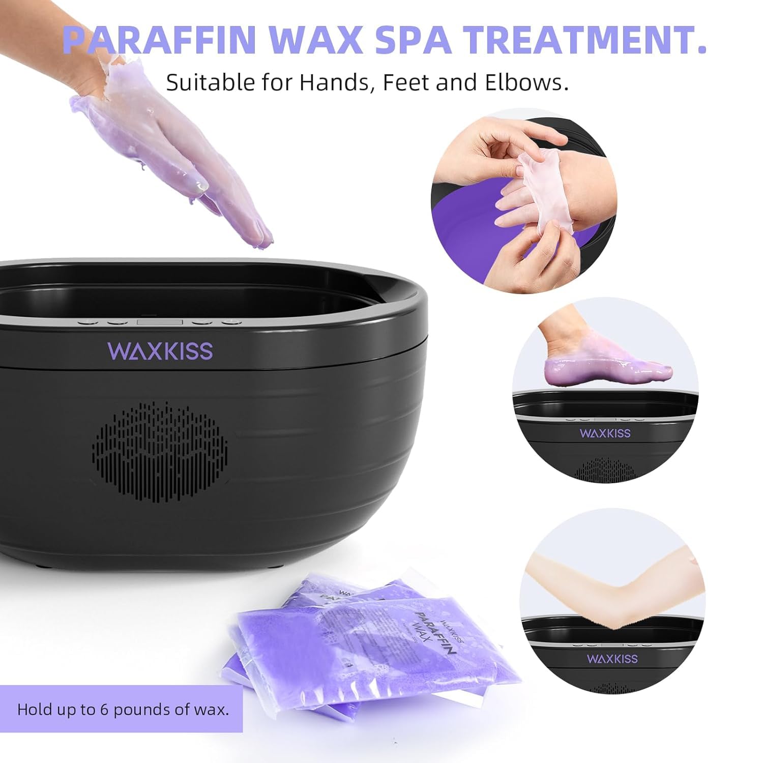 Waxkiss reservation mode highlights timer scheduling for convenient at-home paraffin baths.