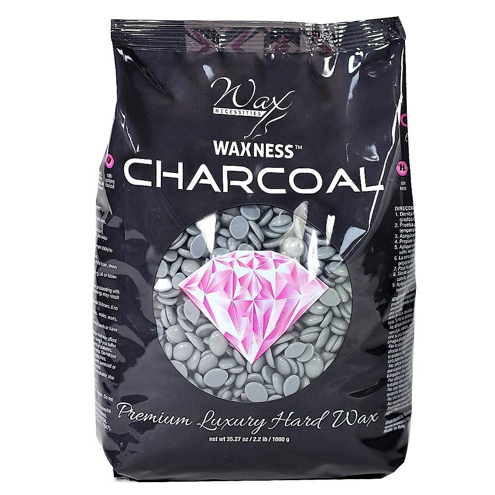 Wax Necessities charcoal wax granules for consistent melt and salon-ready prep.